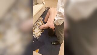 调教听话狗奴黑丝袜还帮足交
